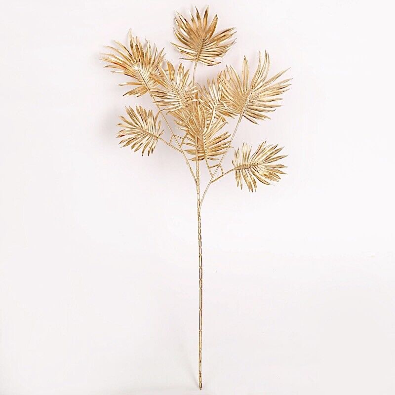 GOLD 3 Metallic 24&#x22; Artificial Palm Leaves BRANCHES