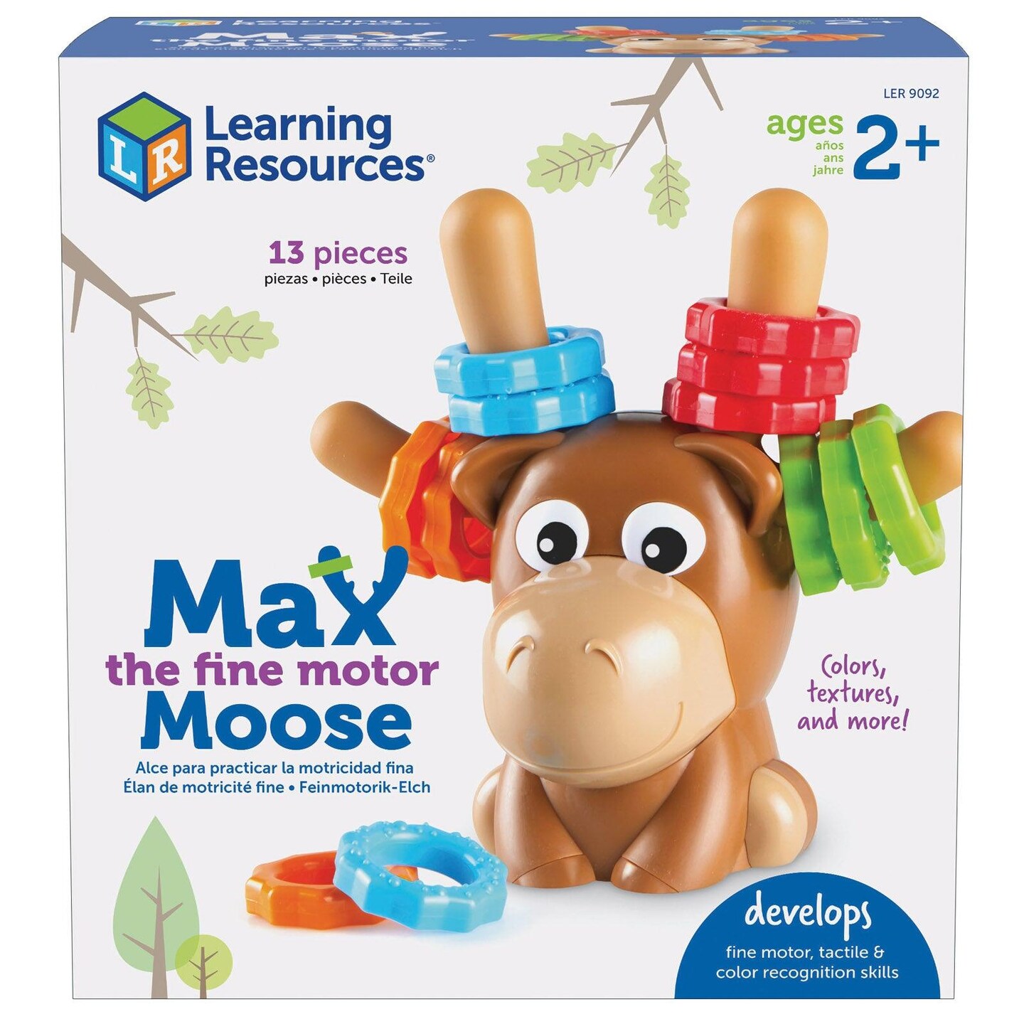 Max&#x27;s Fine Motor Moose: 12 Grabbable Rings for Skill Development | For Ages 2 to 5 Years