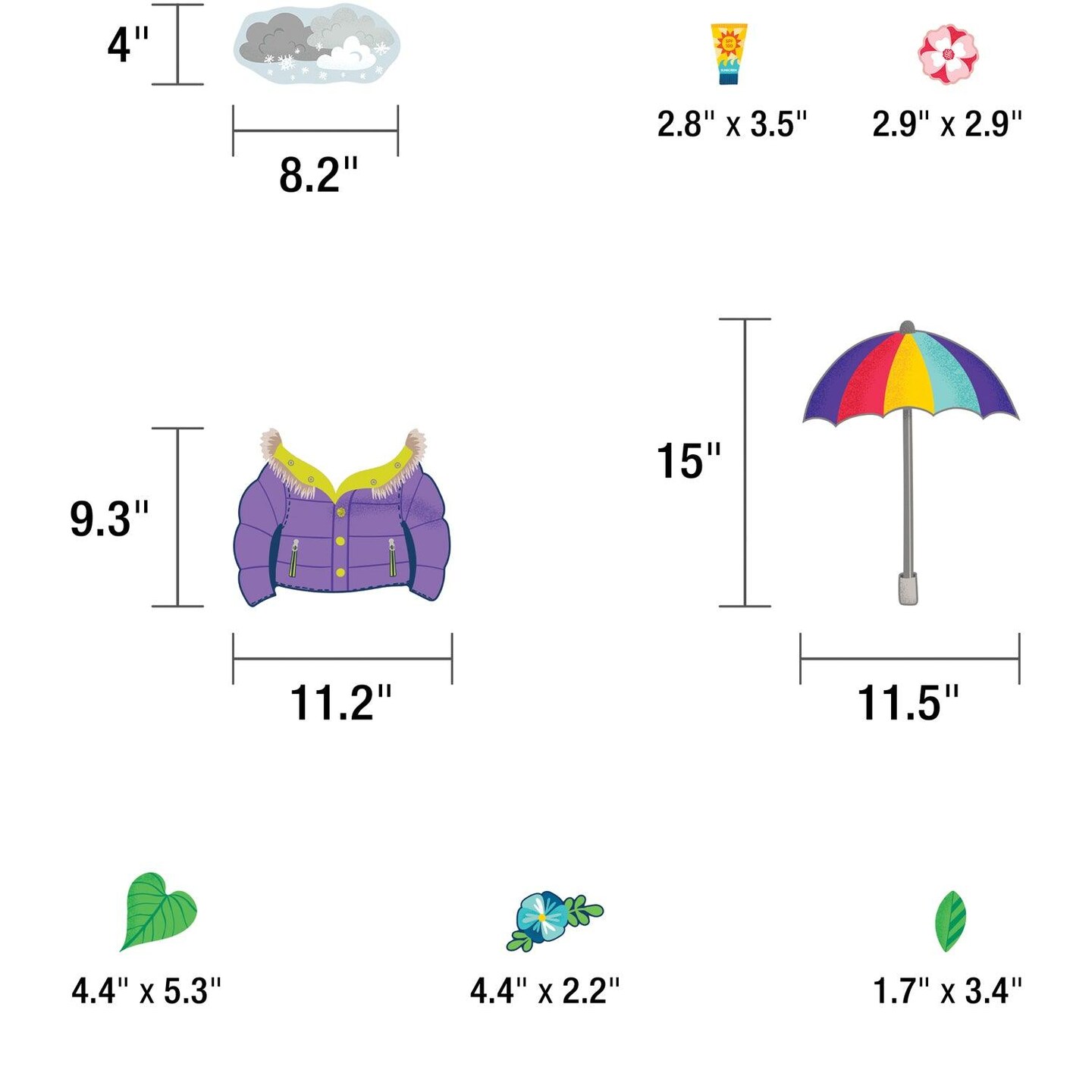 One World Sloth Dress Me for the Weather Bulletin Board Set, Grade PK-2, 54 Pieces