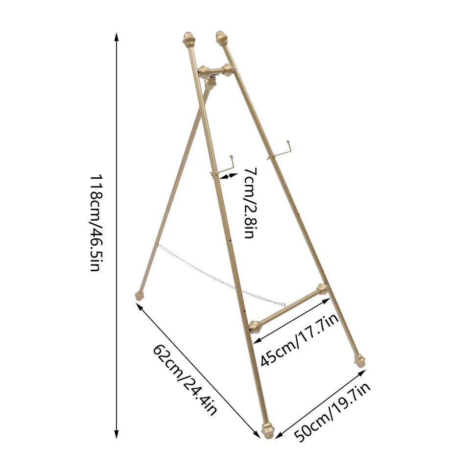 Set of 2 Floor Mount Golden Wedding Easel Stand