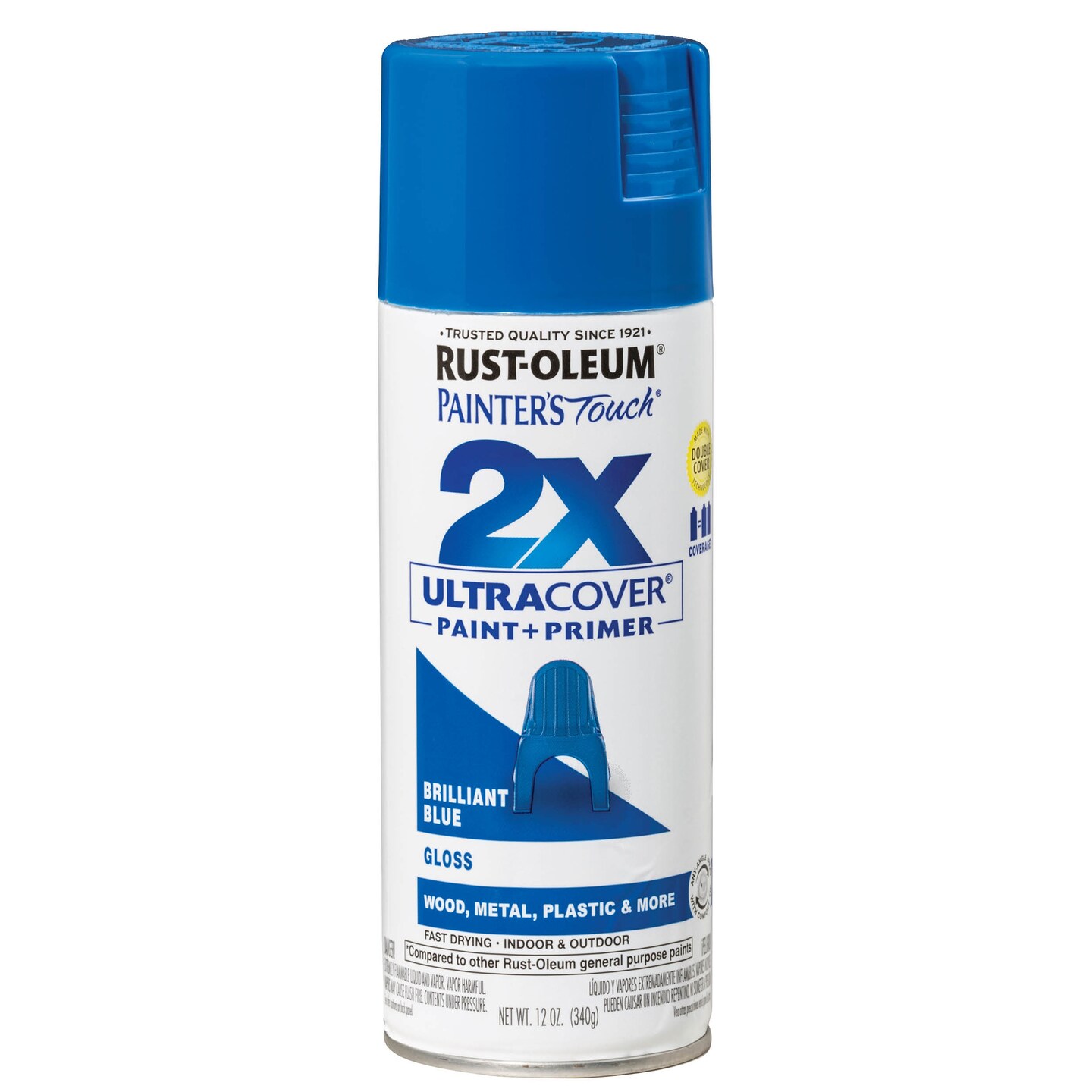 Rust-Oleum Painter&#x27;s Touch Ultra Cover 2X Spray Paint 12oz-Brilliant Blue
