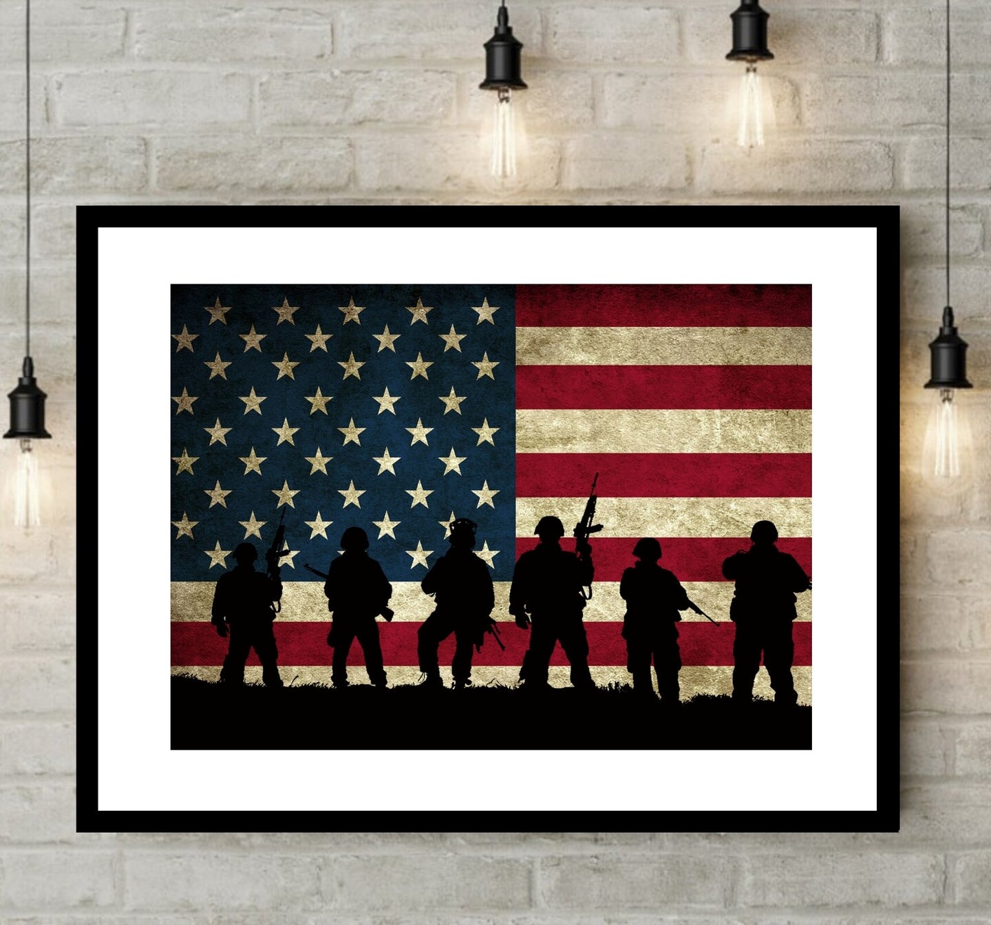 Patriotic Military USA Flag Art Framed or Canvas Art Print | Michaels