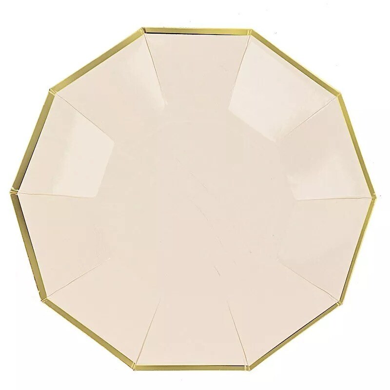 25 BEIGE 7" Decagon Salad Dinner Paper Plates | Michaels