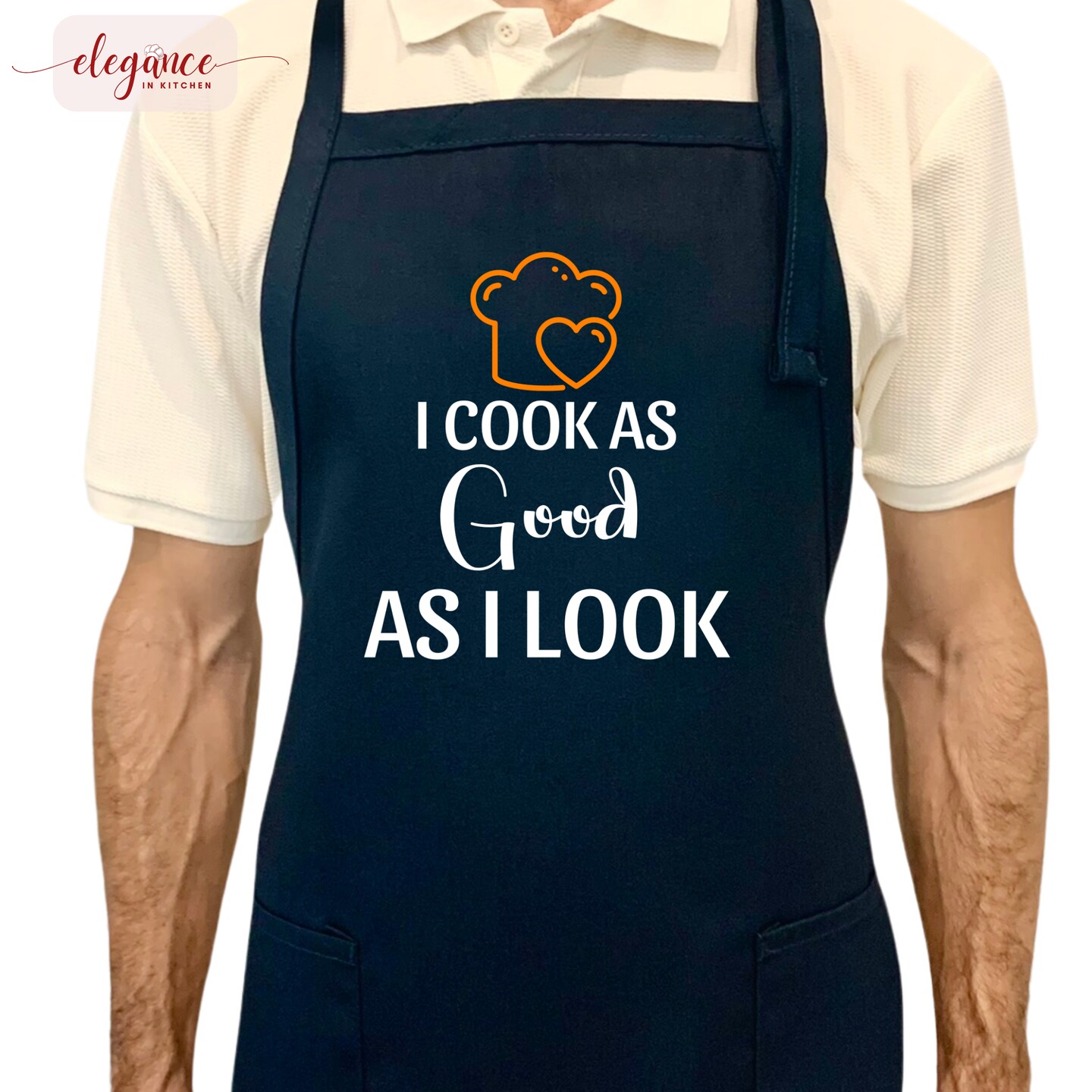 I Cook As Good As I Look Funny Dad Apron, First Time Dad Fathers Day Gift, Grilling Apron with Pockets, Gift For Grandpa product 7
