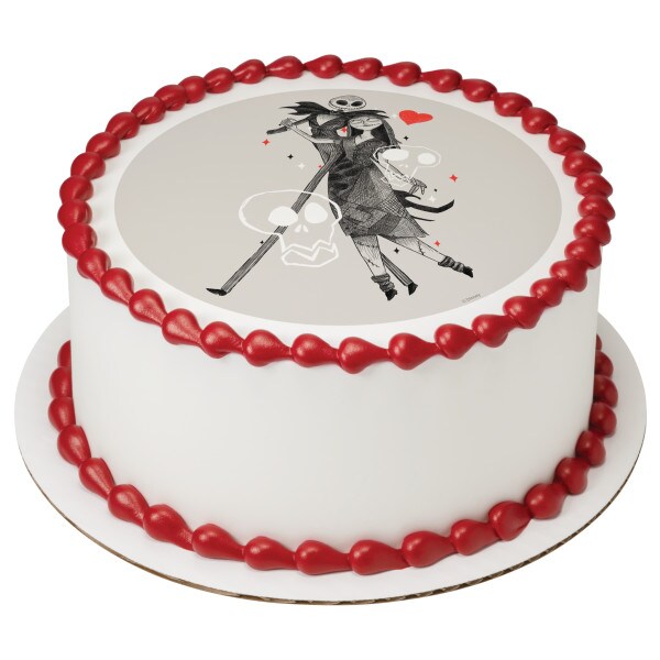 The Nightmare Before Christmas Love Edible Cake Topper Image - 7.5&#x22; Round