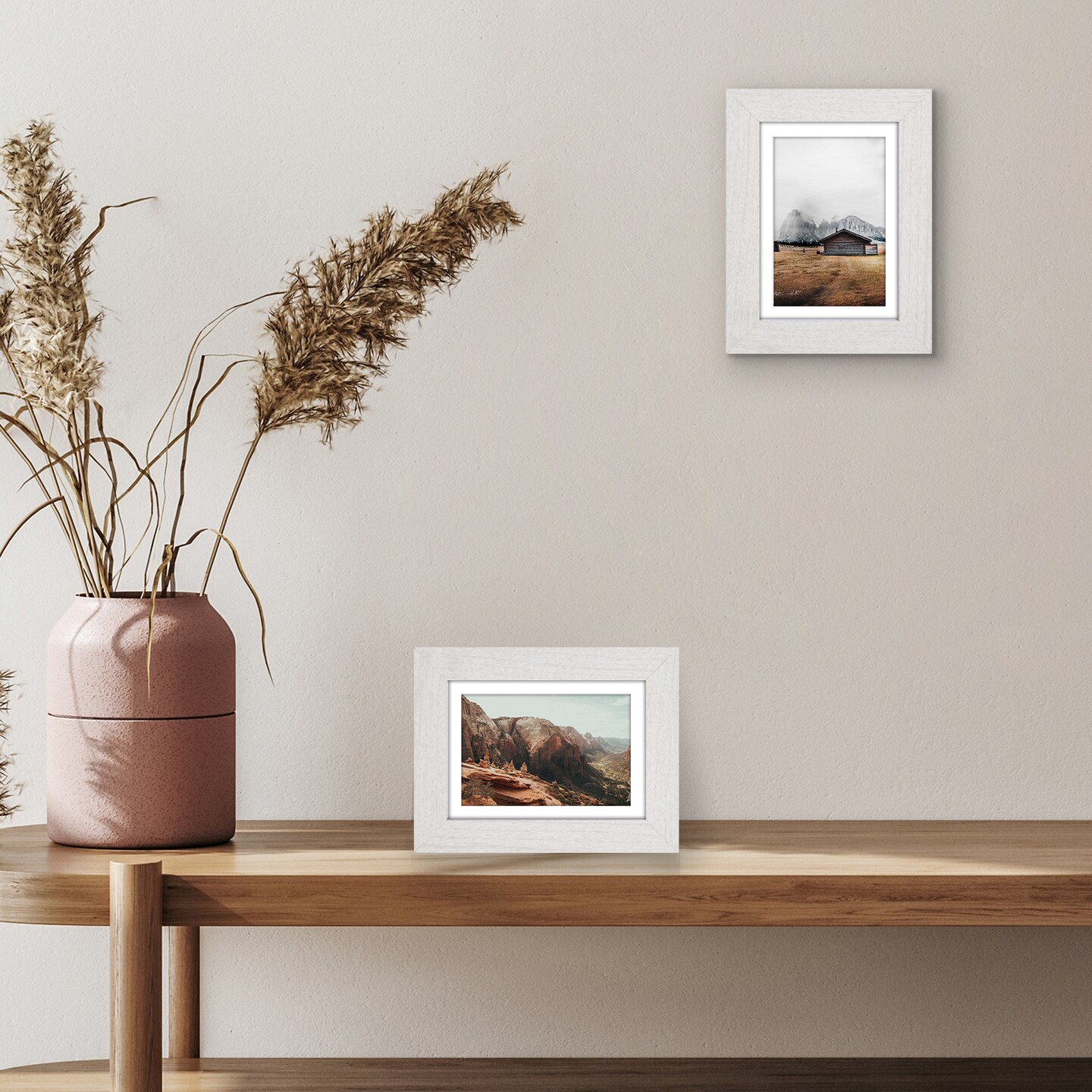 Americanflat Picture Frame with Wide Molding with Mat - Modern Wide Picture Frame - Plexiglass Cover - Hanging Hardware - Includes Easel