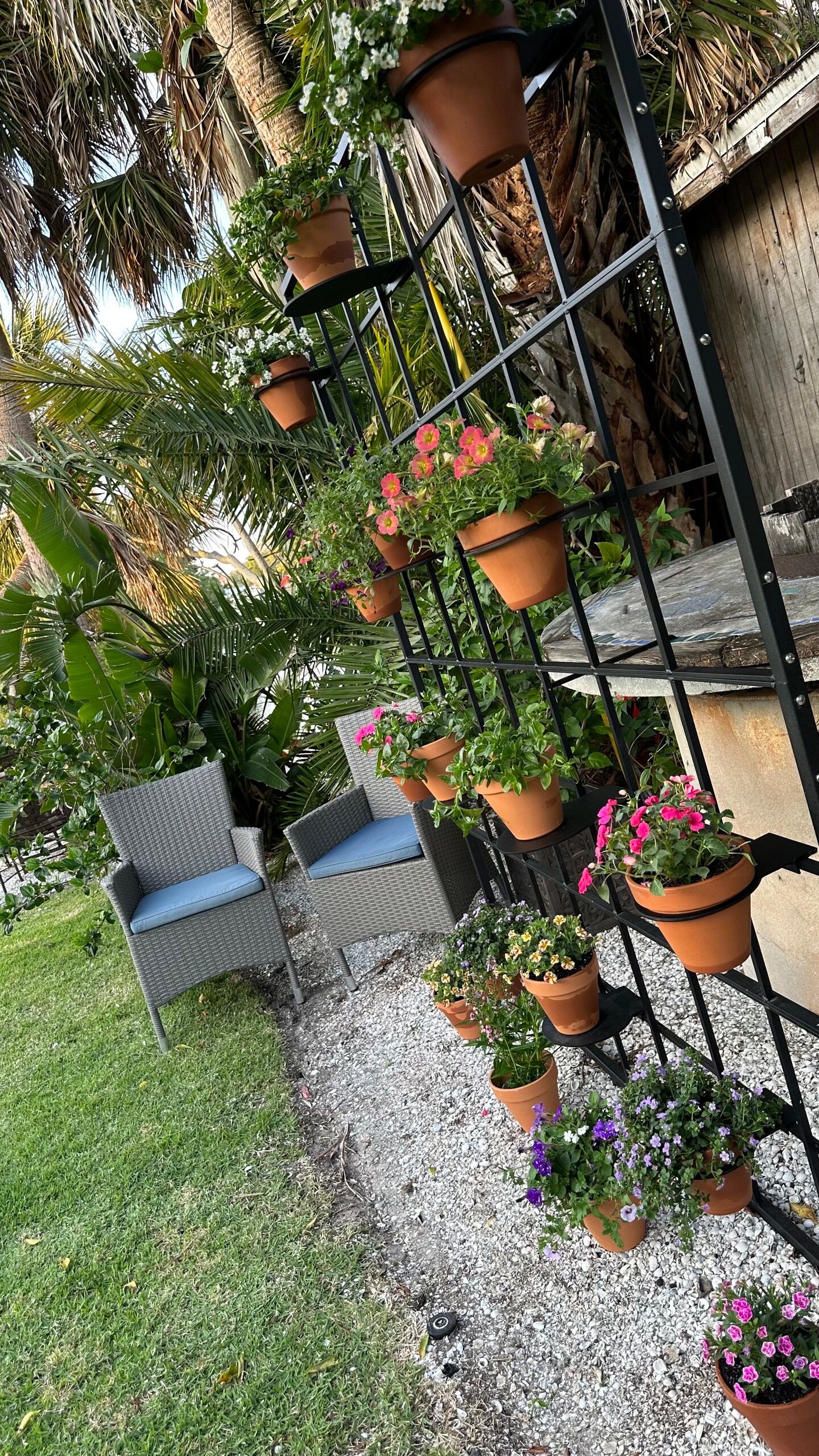 Metal Pot Holders for Trellis, Flat Base 8, Hangs on Trellis cross pieces  or frame 0.5 to 1, multiple color options, create a living wall |  MakerPlace by Michaels