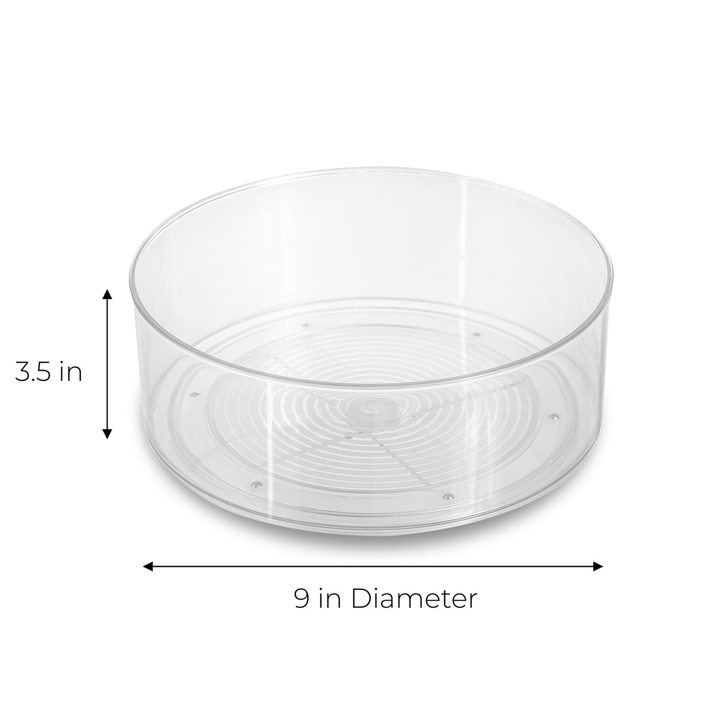 Smart Design Set of 4 Turntable Lazy Susan Spinning Organizer - 9 inch - Clear