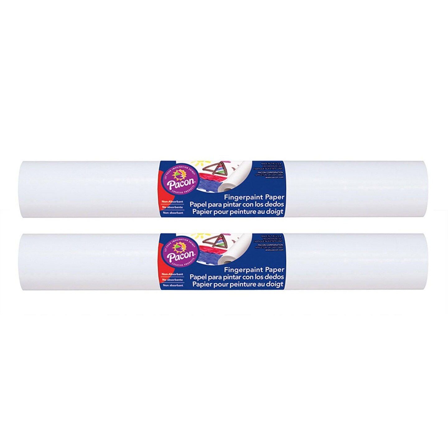 Fingerpaint Paper, White, 16&#x22; x 100&#x27;, 2 Rolls