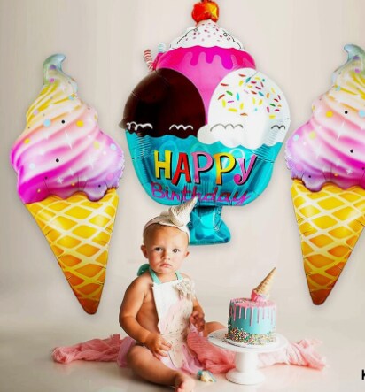 3 PCS 37 Inches Ice Cream Balloons Set