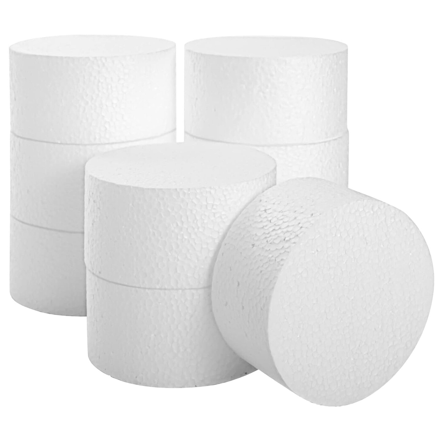 9 Pack Foam Circles for Crafts, Polystyrene Cylinders for Floral