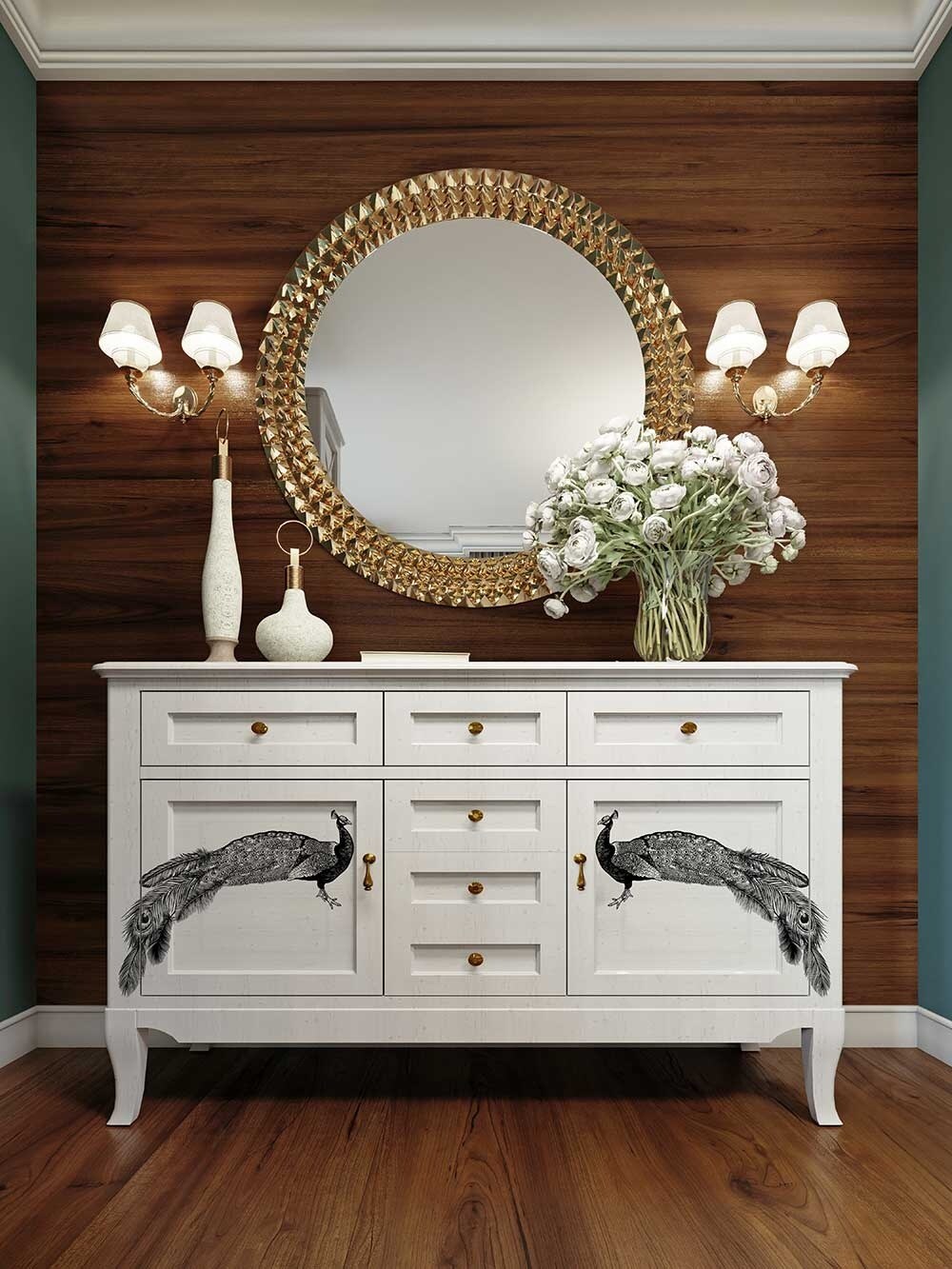 Prima Marketing Re-Design Decor Transfers 8.5"X11" 3/Sheets-Middy- Regal Peacock