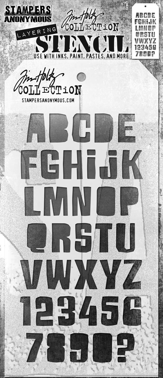 Tim Holtz Layered Stencil 4.125&#x22;X8.5&#x22;-Cut Out Alpha