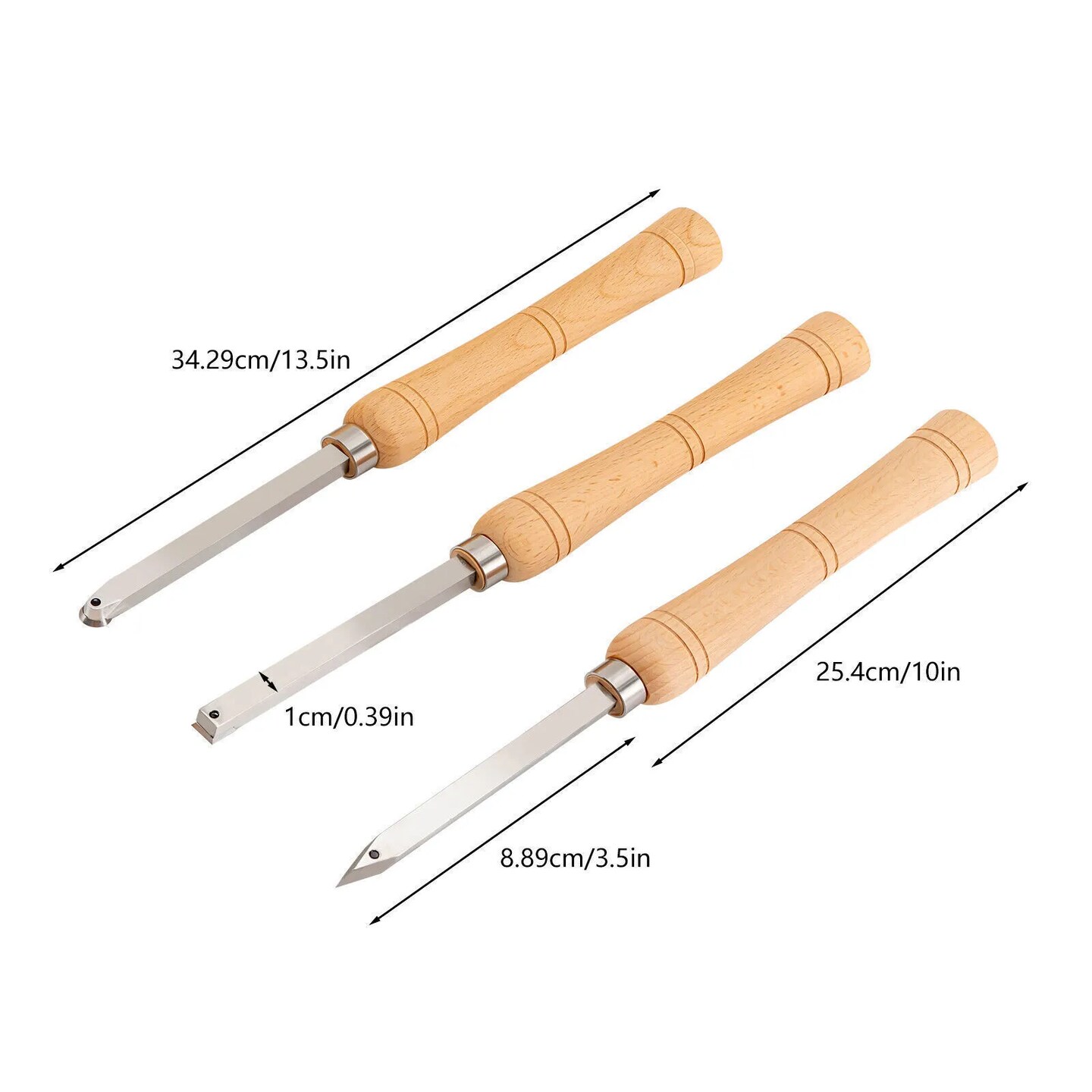 Kitcheniva Carbide Chisel Set Wood Lathe Turning Tool Kit 3 Pcs