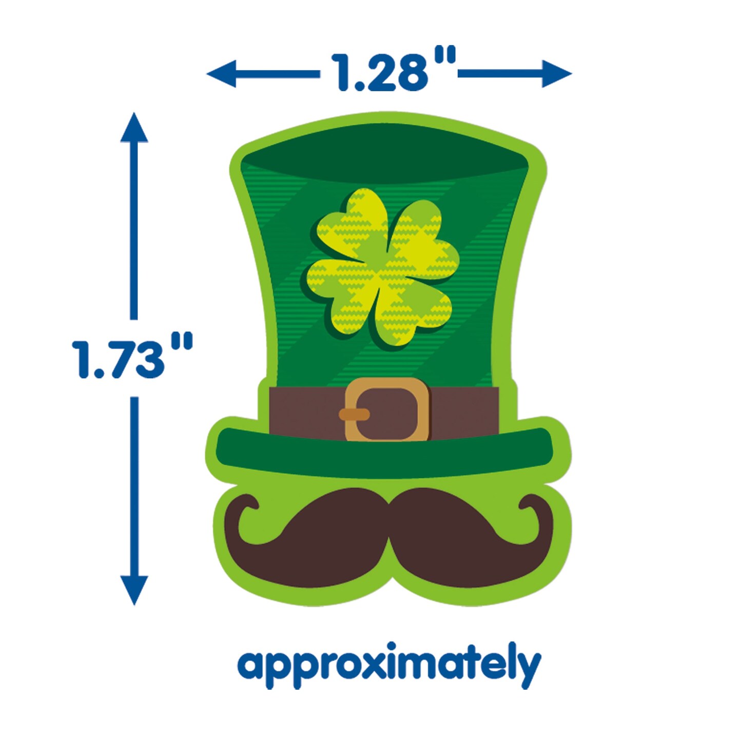 St. Pat&#x27;s Hats Giant Stickers, 36 Per Pack, 12 Packs