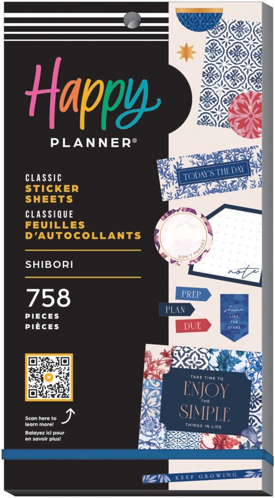 Happy Planner Sticker Value Pack 30/Sheets-Shibori; 758 Pieces