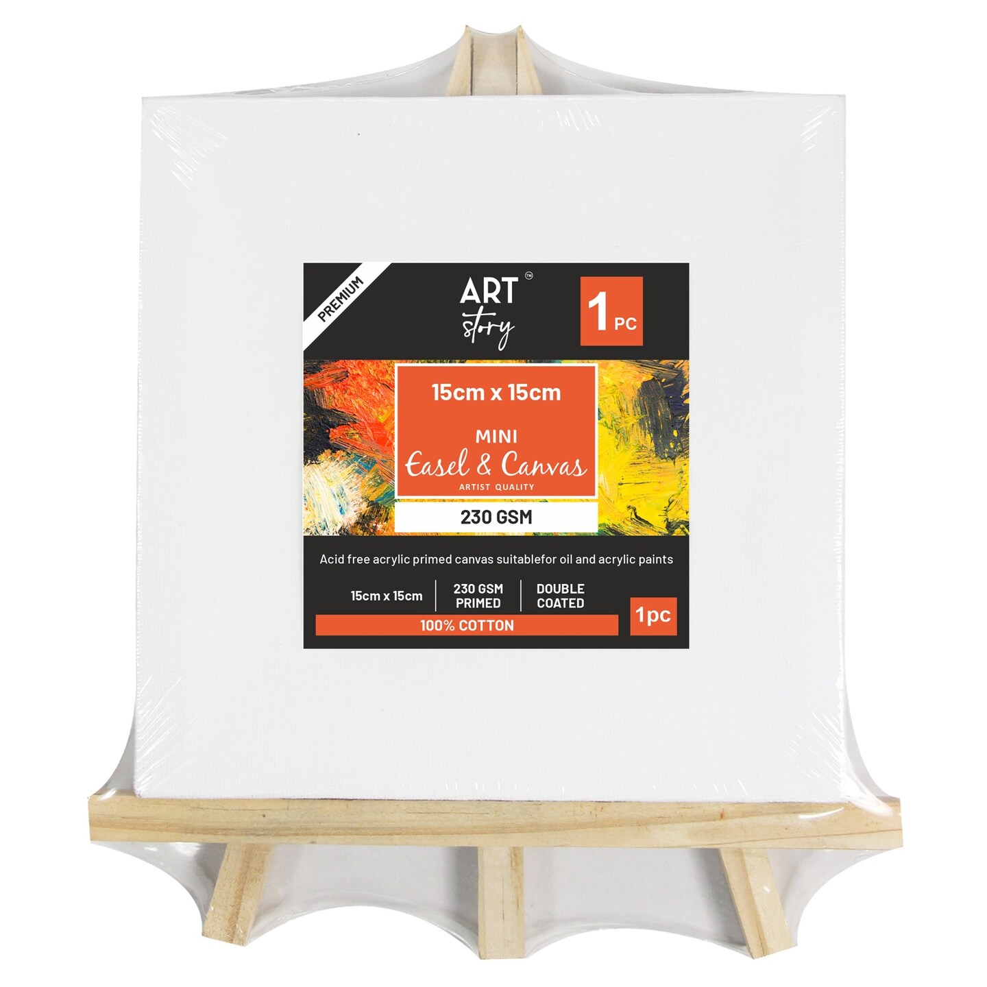 Little Birdie Wooden Mini Easel (20cm) With Canvas 1/Pkg-Canvas 15X15cm