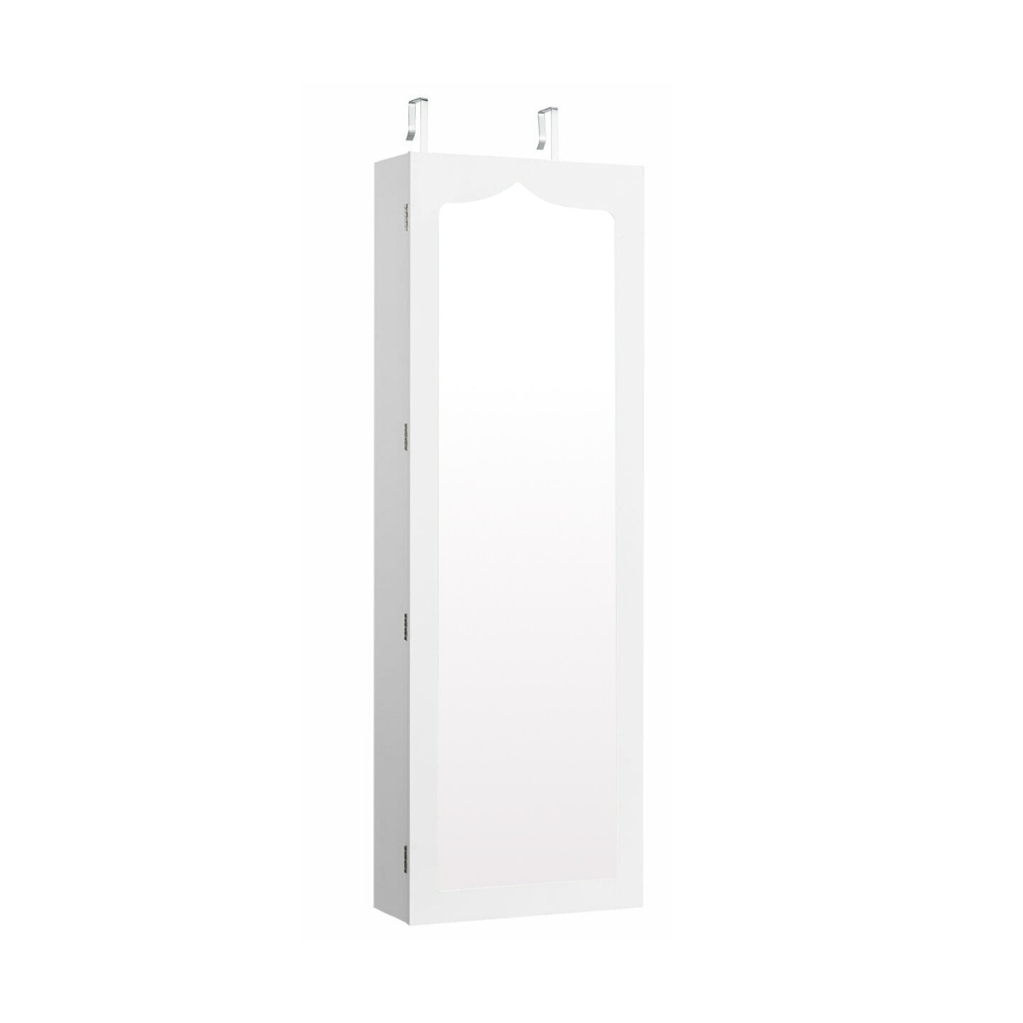 5 LED Lights Lockable Mirror Jewelry Cabinet Armoire With 6 Drawers