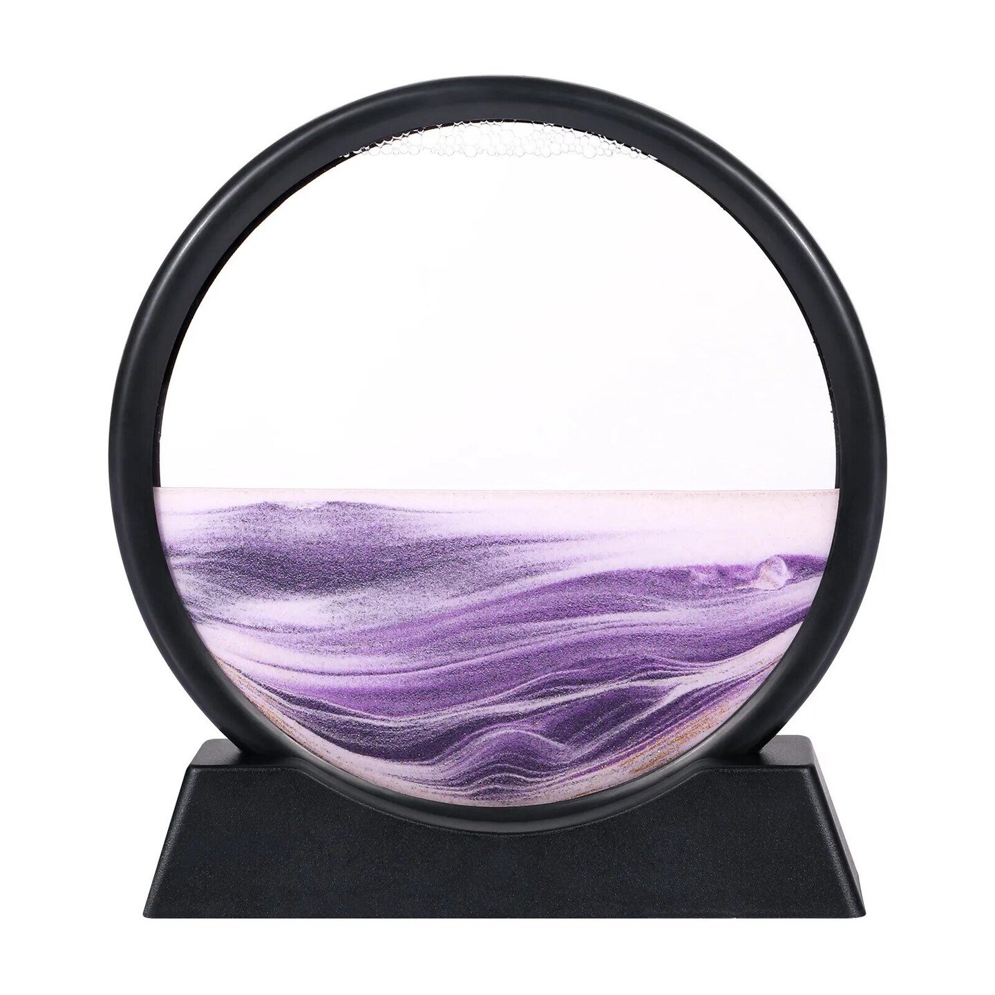 Kitcheniva Moving Sand Art Picture Round Glass 3D Desktop Art