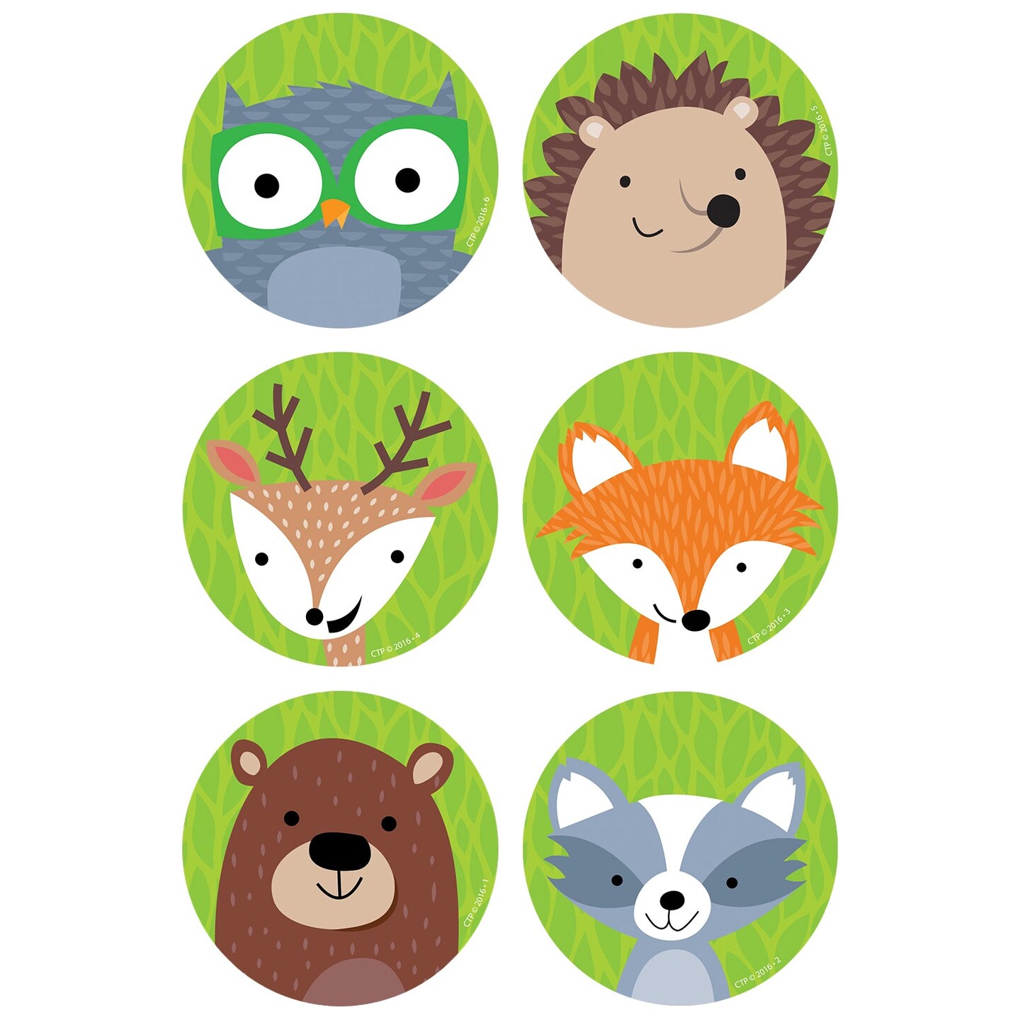 Woodland Friends 3&#x22; Designer Cut-Outs, 36 Per Pack, 6 Packs