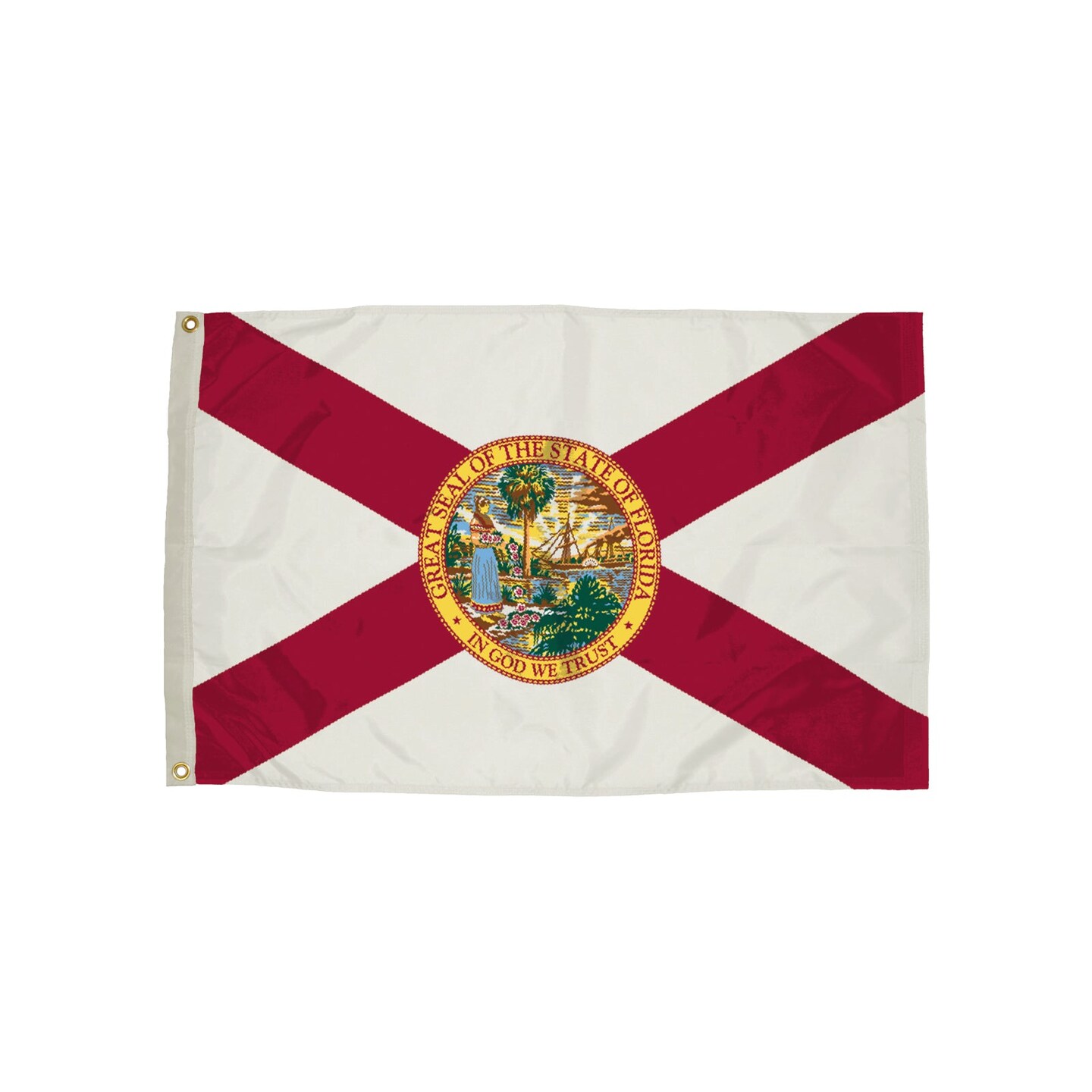 Durawavez Nylon Outdoor Flag with Heading &#x26; Grommets, Florida, 3ft x 5ft