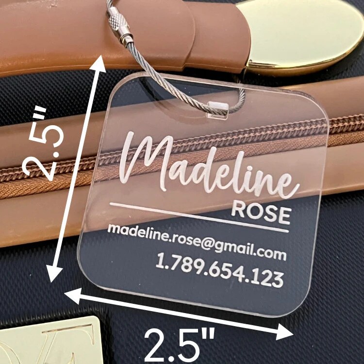 Luggage Tags Personalized, Backpack Tag, Bag Tags, Neon Tag, Personalized ID Tags, Custom Luggage Tag, Travel Accessories, 2.5x2.5 product 3