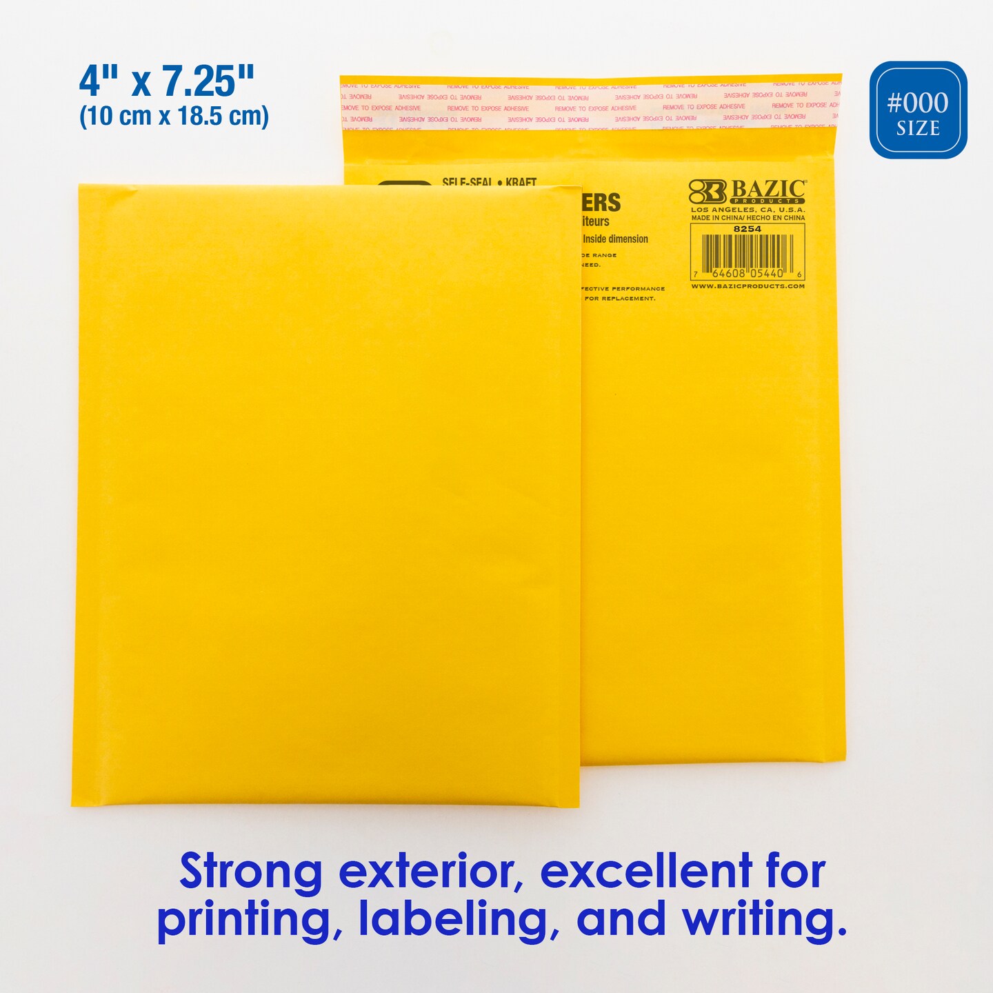 BAZIC Self-Seal Bubble Mailers (#000) 4&#x22; X 7.25&#x22;