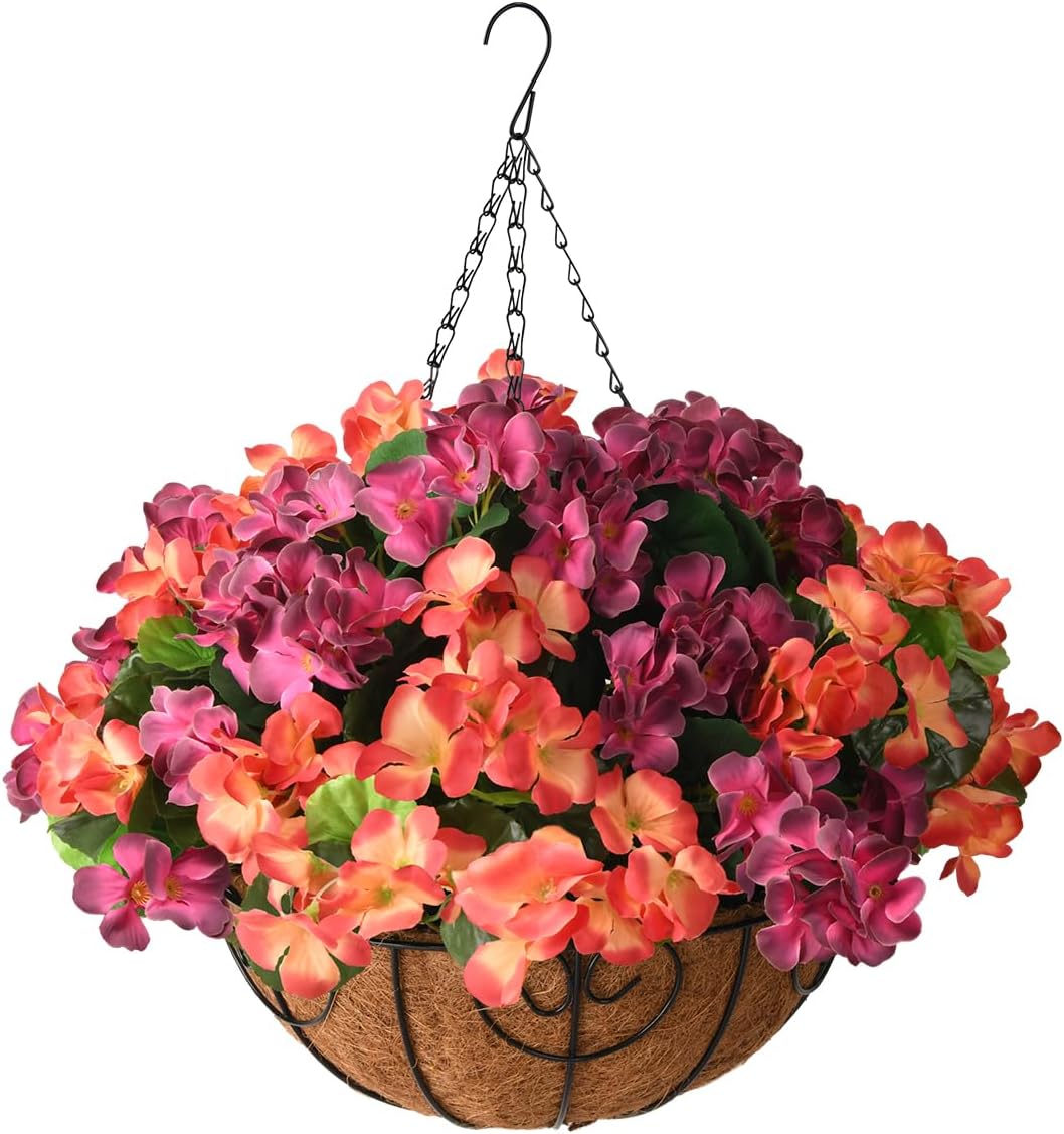 Spring Bloom: Hanging Basket with Artificial Flowers