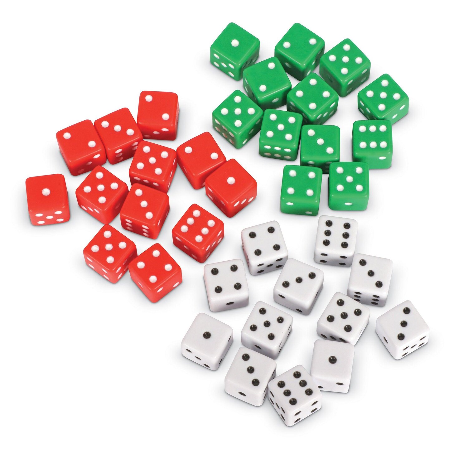 Dot Dice, Red, Green &#x26; White, 36 Per Pack, 3 Packs