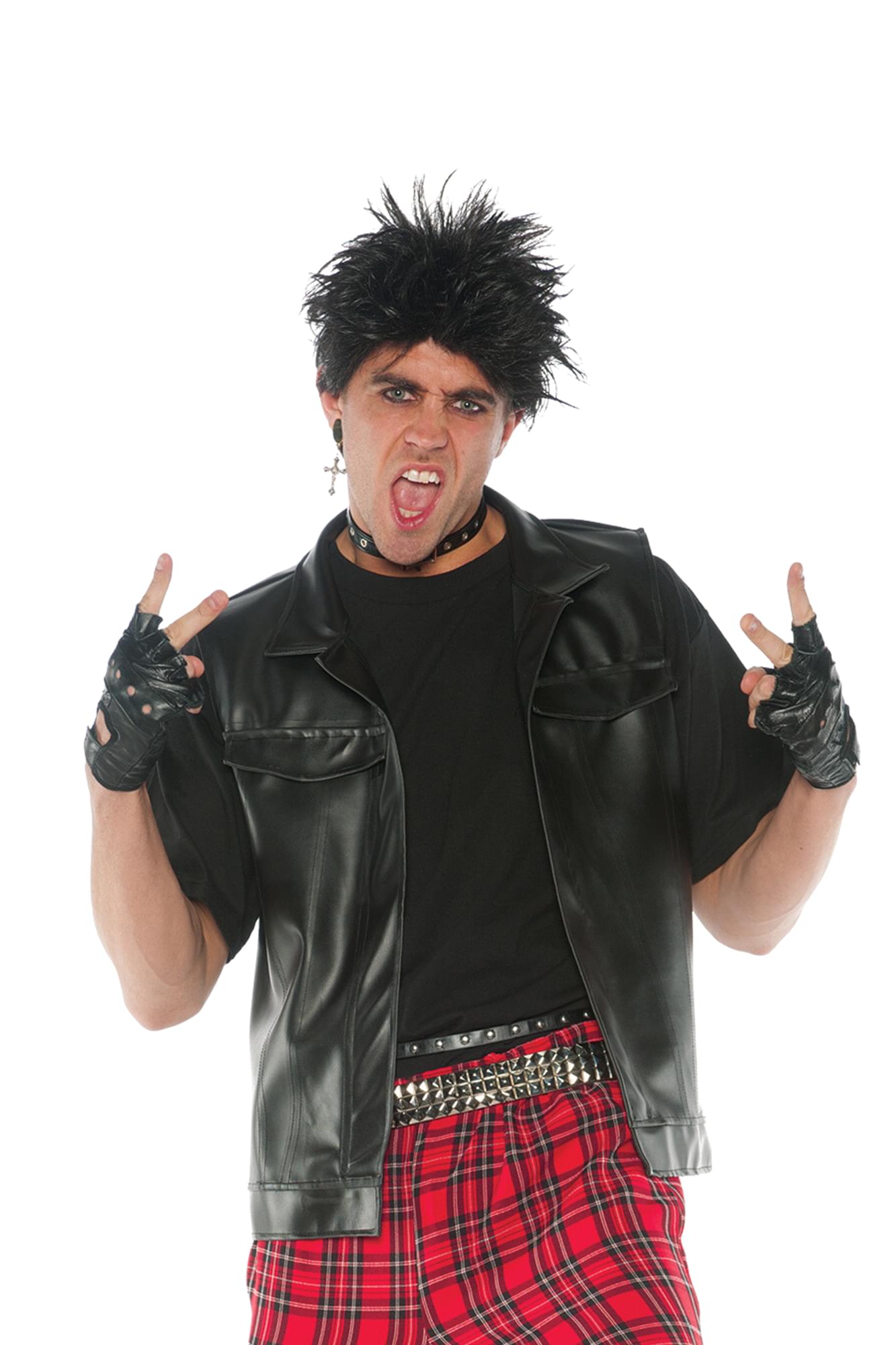Faux Leather Rocker Vest Adult Costume