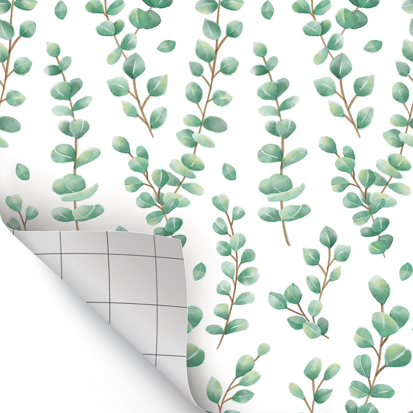 Peel and Stick Decorative Paper Roll, 17-1/2&#x22; x 10 ft, Eucalyptus
