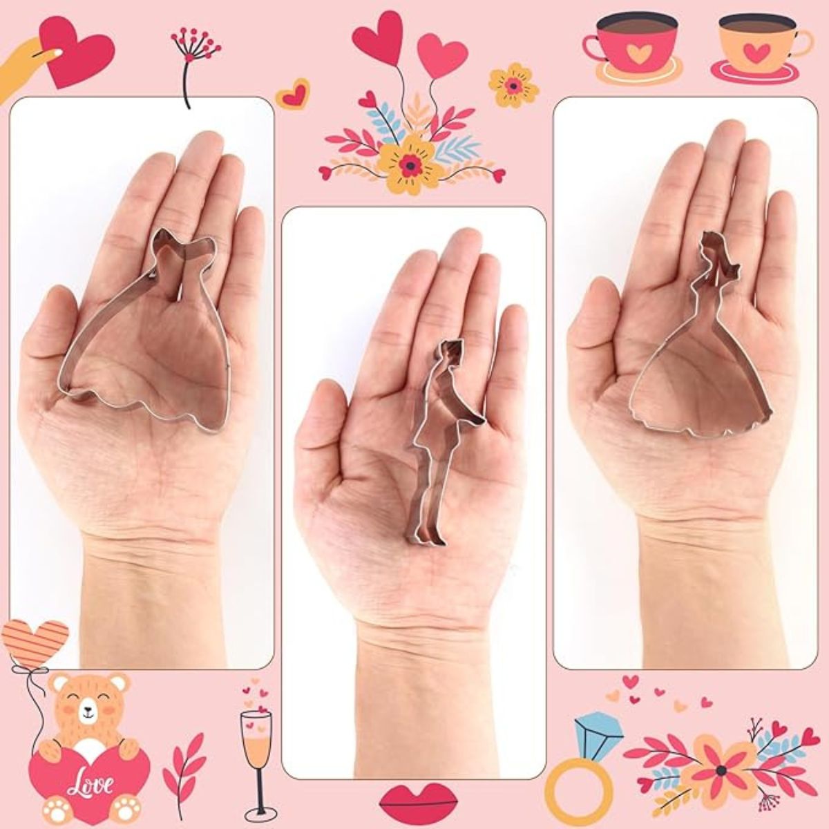 Adorable Wedding Shape Cookie Cutter 12 pcs