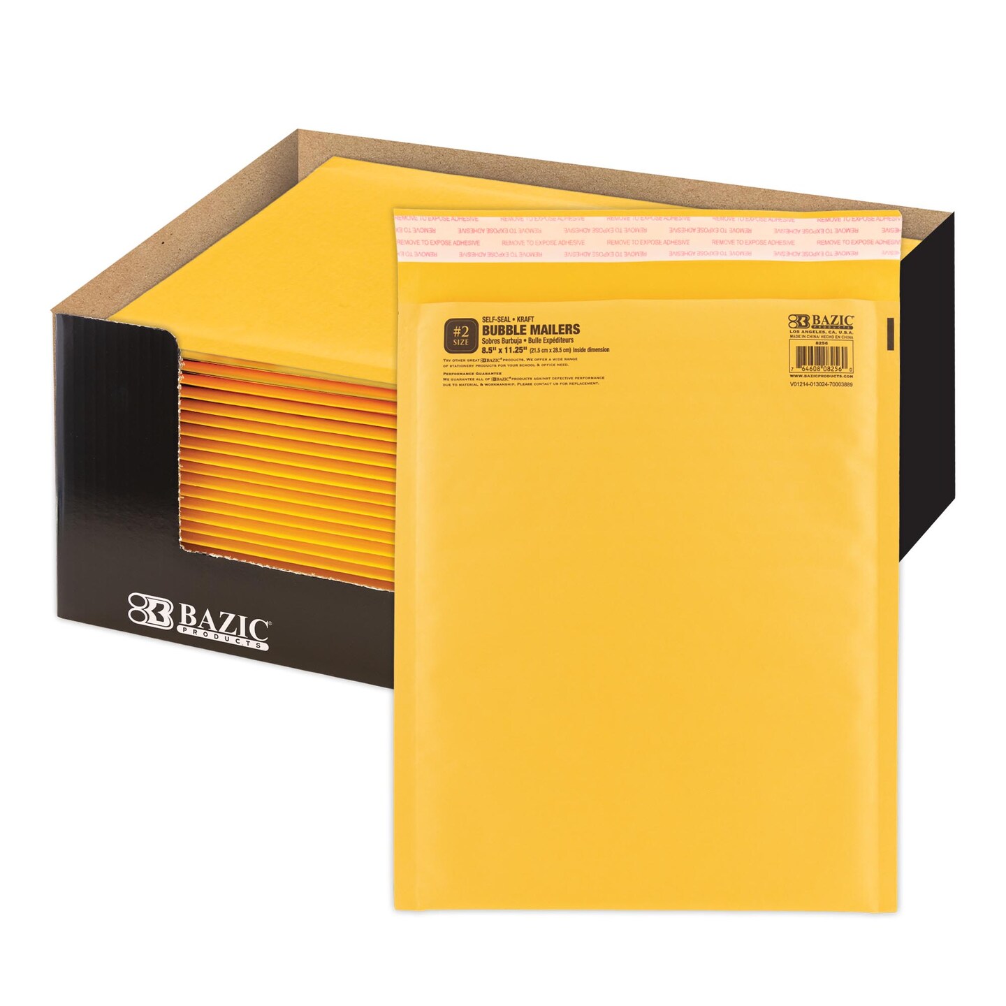 BAZIC Self-Seal Bubble Mailers (#2) 8.5&#x22; X 11.25&#x22;