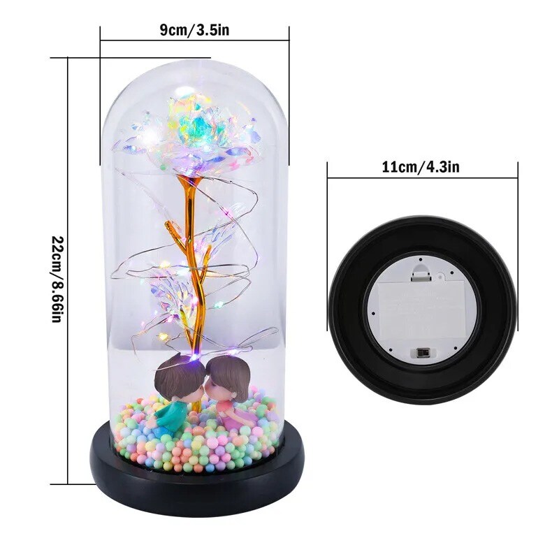 LED Galaxy Enchanted Rose Glass