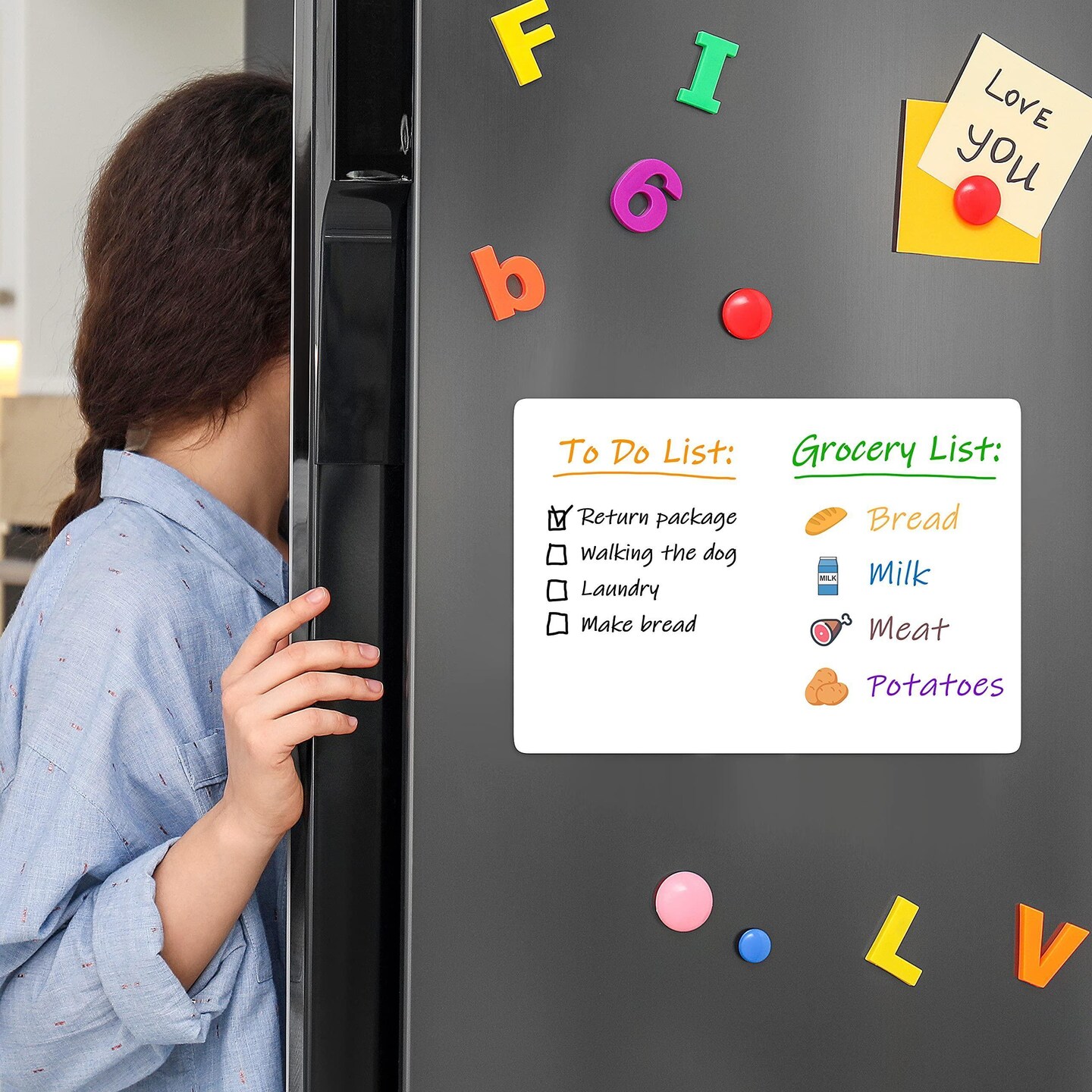 Magnetic Whiteboard for Fridge 8.5x12 inch A4   Magnetic Dry Erase Board   Magnetic White Board for Frig   Magnetic Sheet   Small Magnetic List for Refrigerator   Magnetic Grocery Shoping List