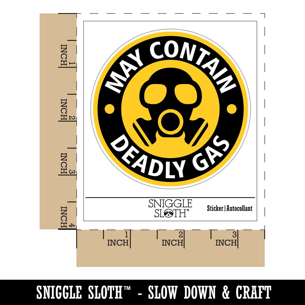 May Contain Deadly Gas Mask Fart Waterproof Vinyl Phone Tablet Laptop Water Bottle Sticker Set - 5 Pack