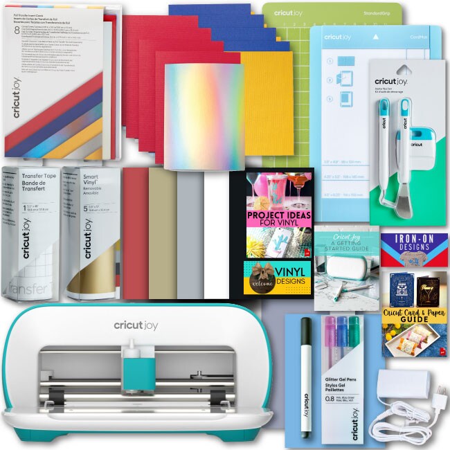 Cricut Joy Machine with Cards, Smart Vinyl Sampler Roll and Tool Set Bundle for Beginner DIY Craft Projects