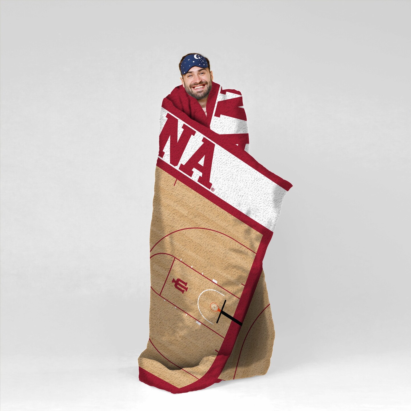 Sleep Squad Indiana Hoosiers Basketball Court 60&#x201D; x 80&#x201D; Raschel Throw Blanket