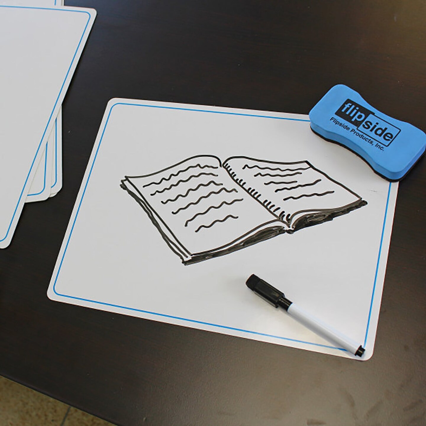 Dry Erase Learning Mat, Two-Sided Plain, 9&#x22; x 12&#x22;, Pack of 24