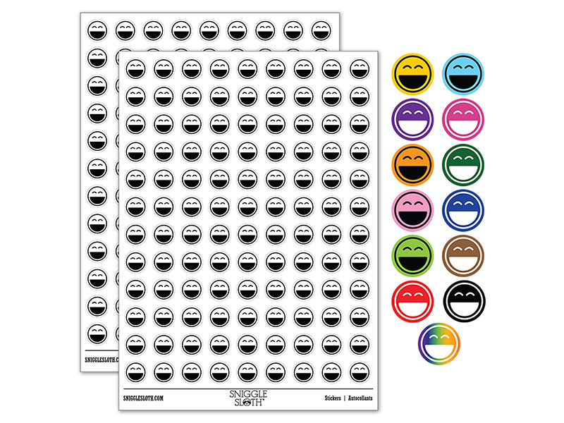 Laughing Happy Face Big Smile Mouth Emoticon 200+ 0.50&#x22; Round Stickers