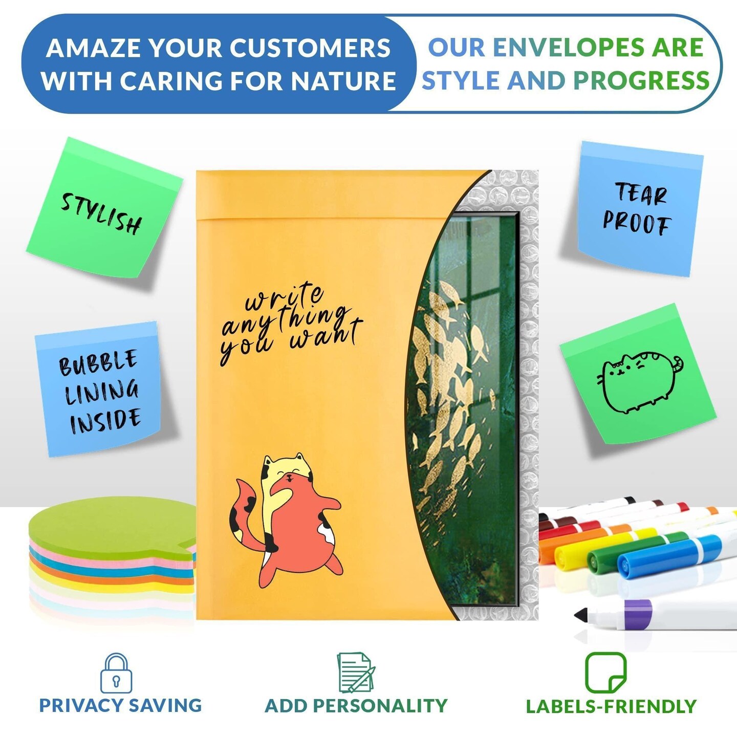 Pack of 10 Yellow Kraft Bubble Mailers 10.5 x 15 Paper Cushion Padded Envelopes 10 1 2 x 15 Shipping Bags with Peel and Seal for Mailing Packing and Packaging Pouch Bags with Cushioning