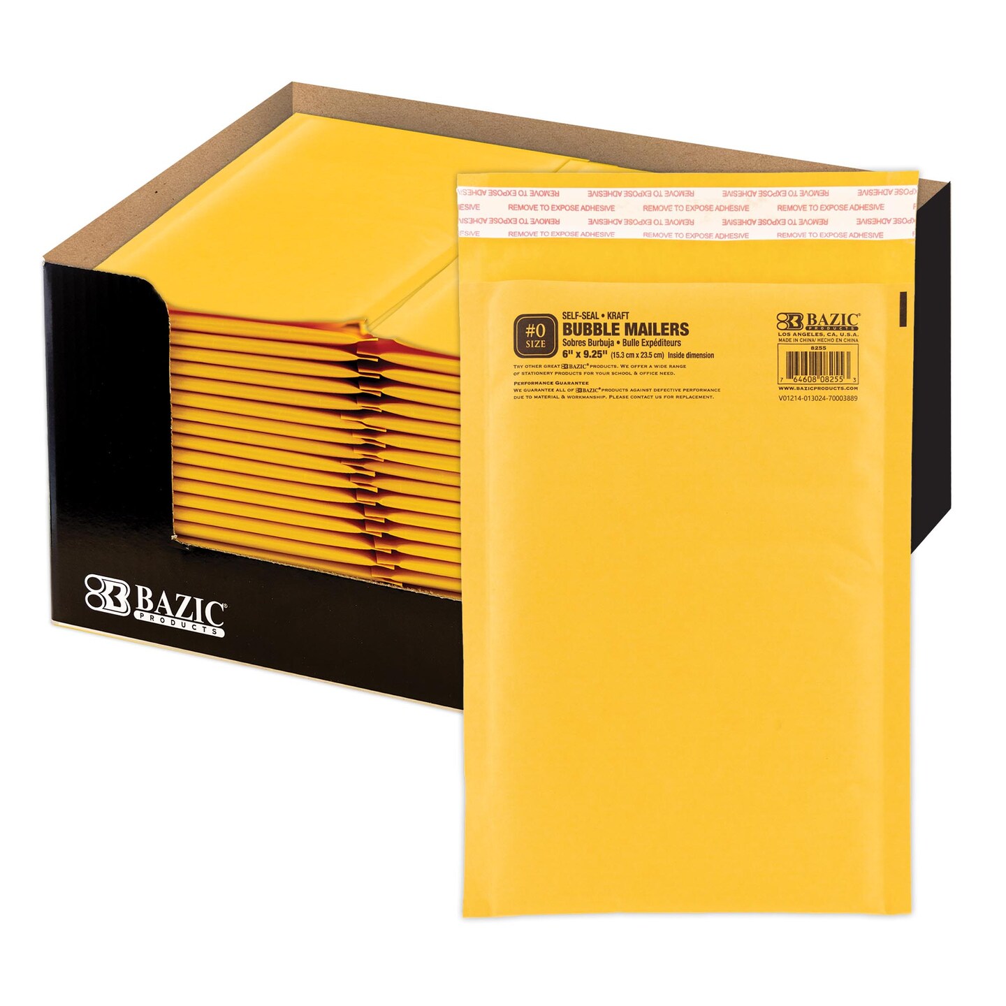 BAZIC Self-Seal Bubble Mailers (#0) 6&#x22; X 9.25&#x22;