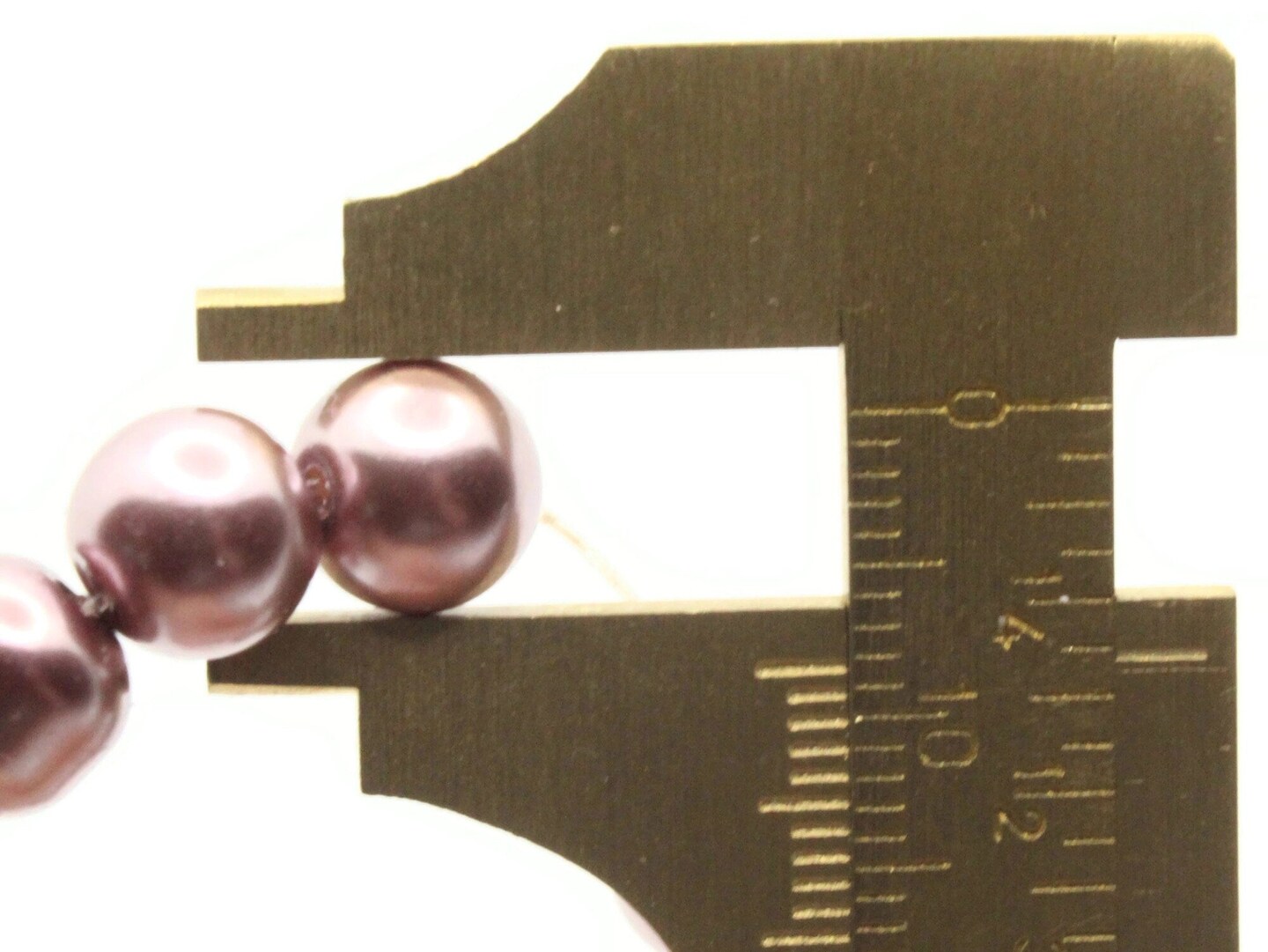 53 8mm Purple Gray Round Glass Pearl Beads