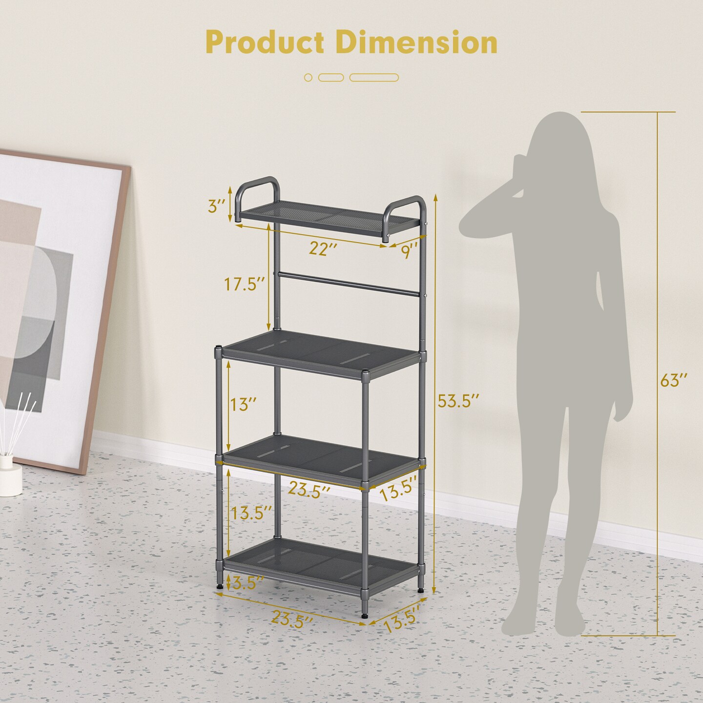 4-tier Kitchen Storage Baker Microwave Oven Rack Shelves