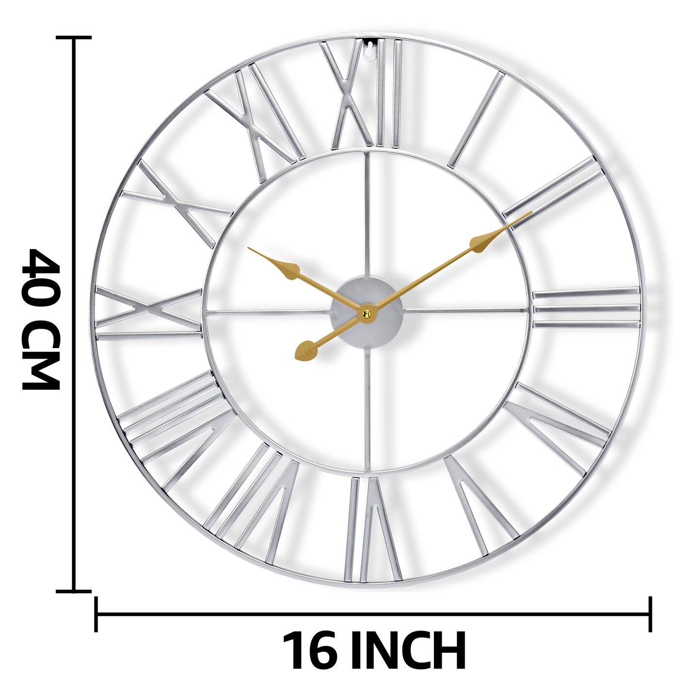 Sorbus 16&#x22; Oversized Black Metal Decorative Analog Round Wall Clock - Beautifully decorate any wall space in the household