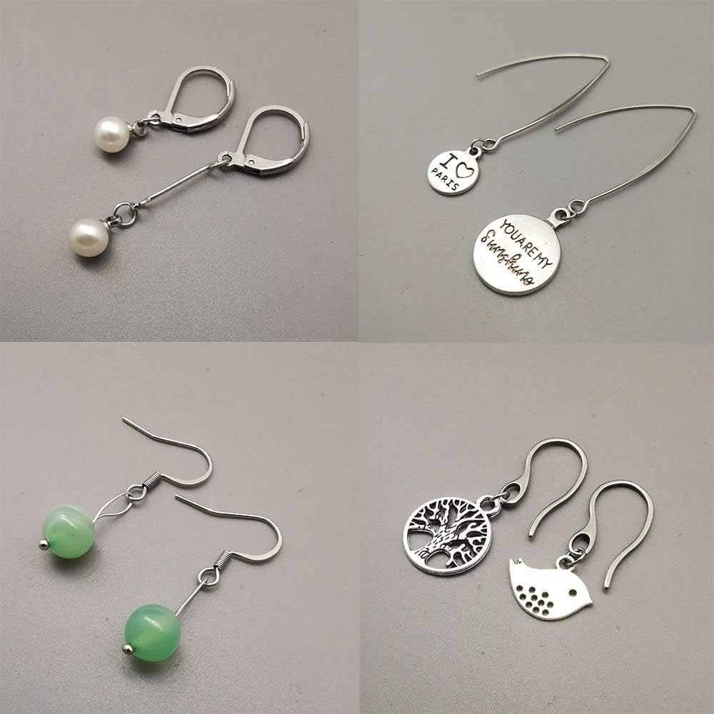 200pcs Stainless Steel Ball and Coil Earring Hooks Findings Ear Wires Fish Hook Earrings Hoops Ear Wire for DIY Jewelry Making
