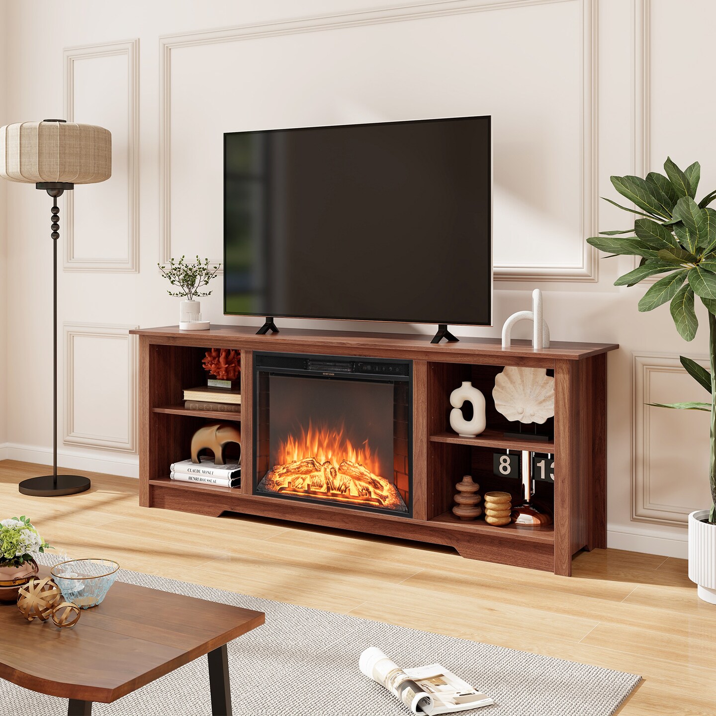 70-Inch TV Stand for up to 75&#x22; Flat Screen TVs with Adjustable Shelves - 70&#x22; x 16&#x22; x 26&#x22;(L x W x H)