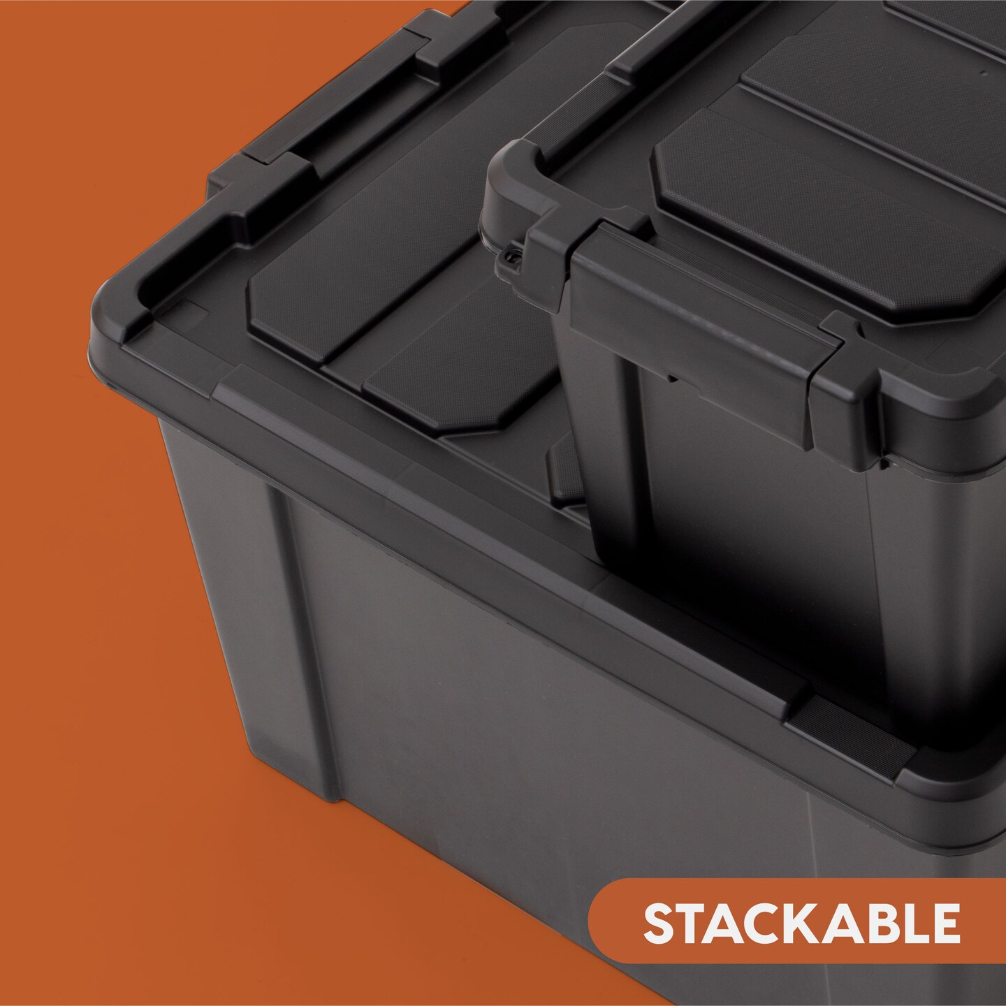 IRIS USA 6 Pack 76qt/19gal Heavy-Duty Storage Plastic Bin Tote Container, Black