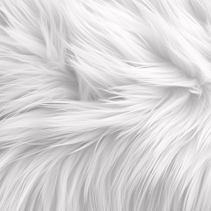 Faux Fur Fabric | Round Circular Fluffy Shaggy Faux Fur Fabric | Use Round Faux Fur for Carpet, Play Mats, Bedroom, Christmas Decoration