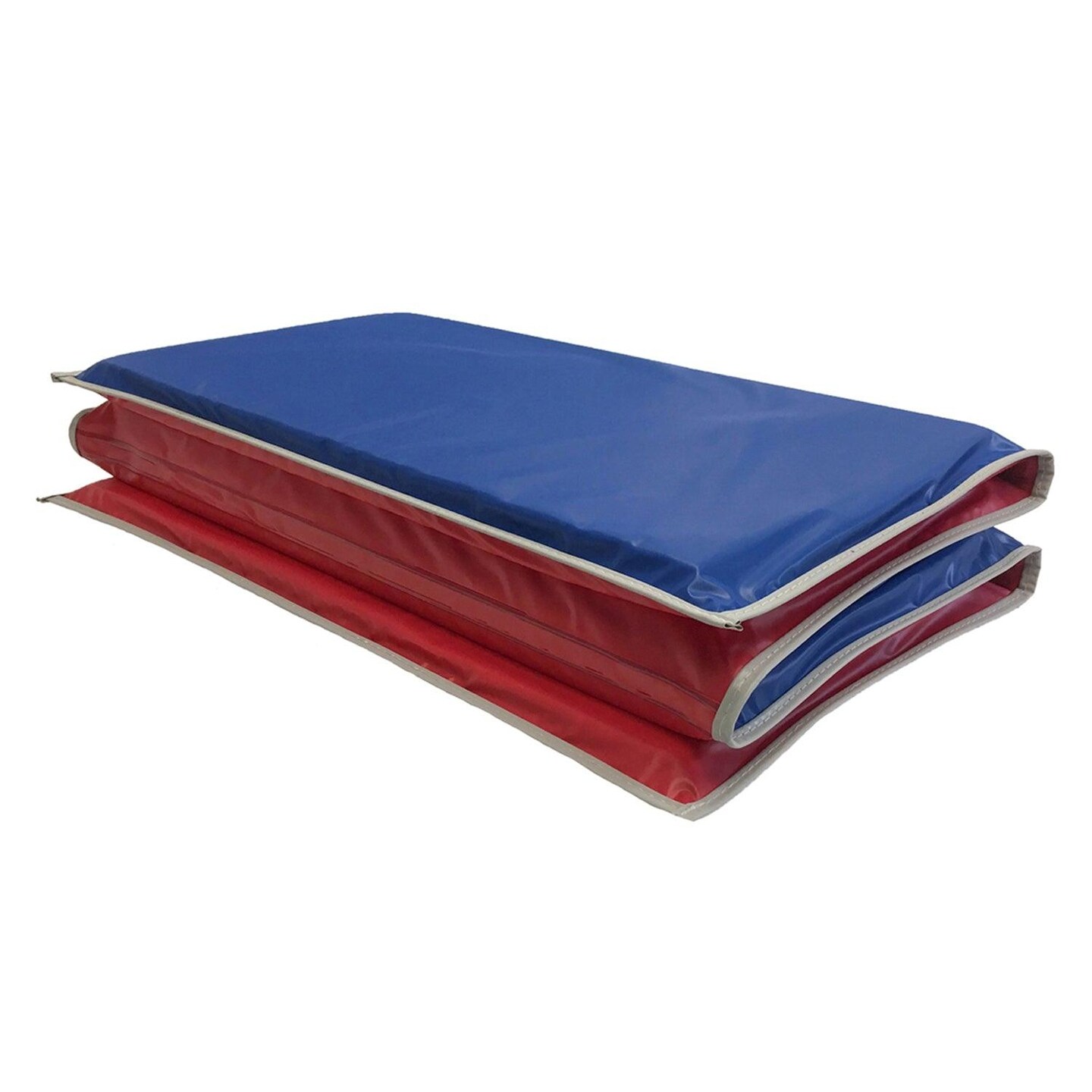 Basic KinderMat, 1&#x22; Thick, Red/Blue with Gray Binding